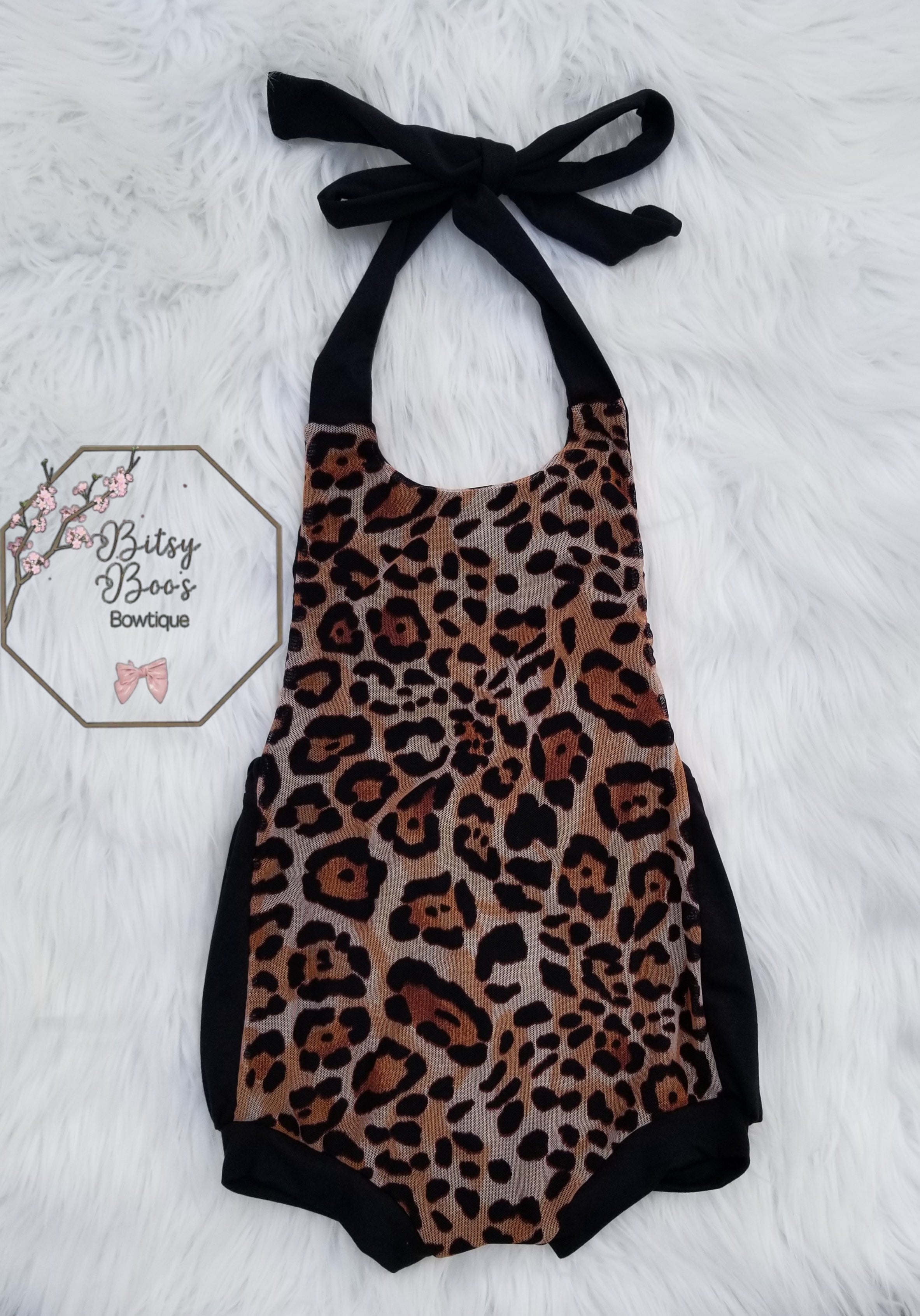 Leopard bubble romper