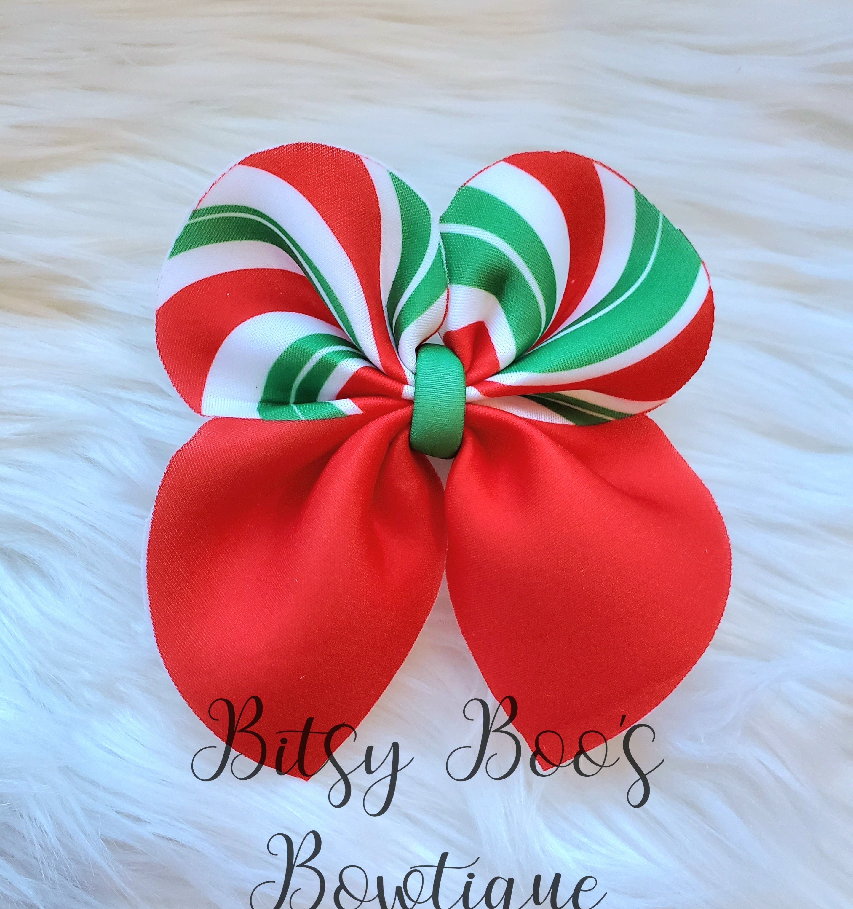 Peppermint swirl sailor bow