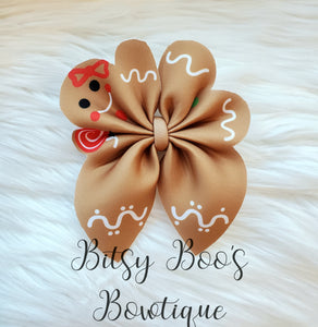 Gingerbread man sailor bow